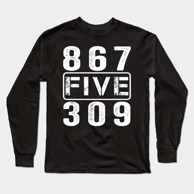 Retro Vintage Eighties Tee 8675309 Nostalgic and Funny 80's Long Sleeve T-Shirt by ValareanCie